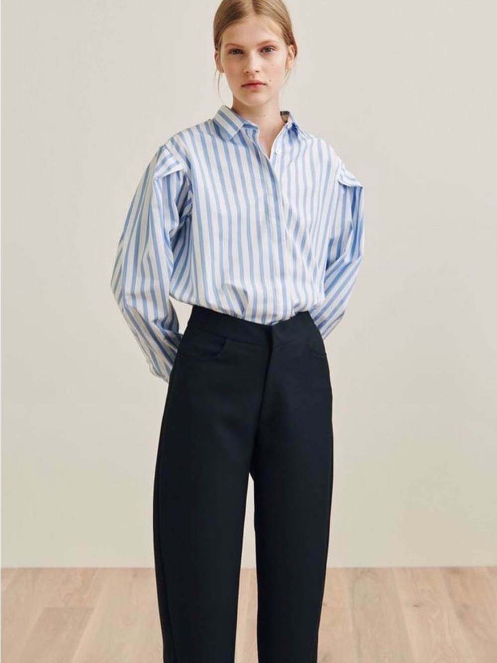 Toteme Blue & White Striped Button-Down Shirt Size 34